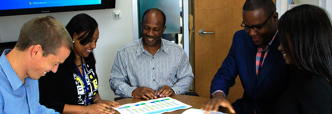 Employees in a meeting